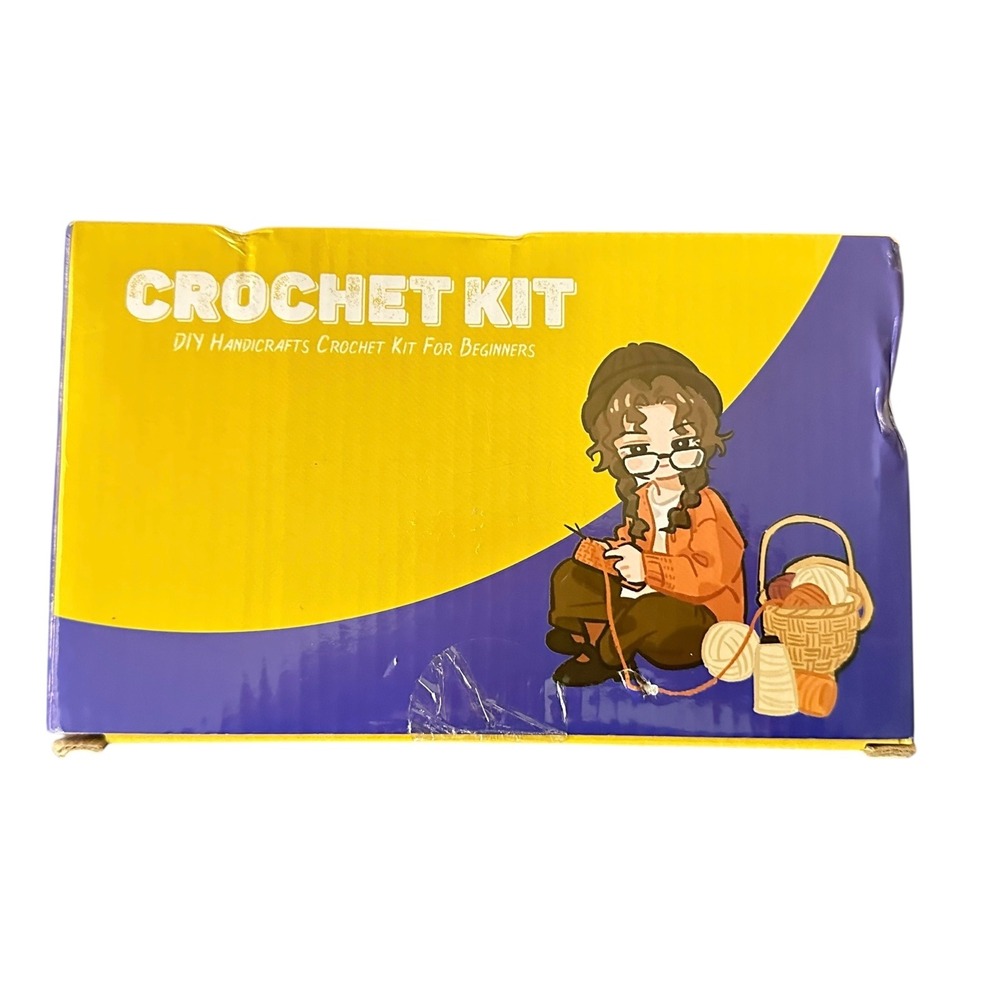 DIY Handicrafts Crochet Kit For Beginners Blue‎ Penguin Yarn Craft Set